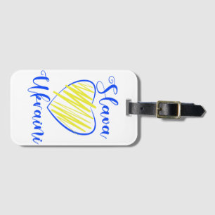 Slogan Slava Ukraini Glory to Ukraine heart  Luggage Tag