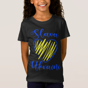 Slogan Slava Ukraini Glory to Ukraine heart T-Shir T-Shirt