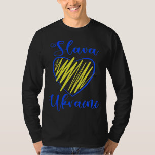 Slogan Slava Ukraini Glory to Ukraine heart T-Shir T-Shirt