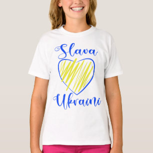 Slogan Slava Ukraini Glory to Ukraine heart T-Shir T-Shirt