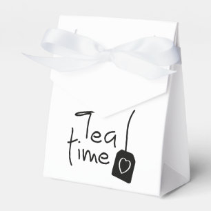 Slogan tea time - theetijd. kopje thee drinken. favour box