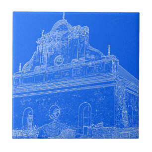 Slonim Great Synagogue Architecture Sketch Tile