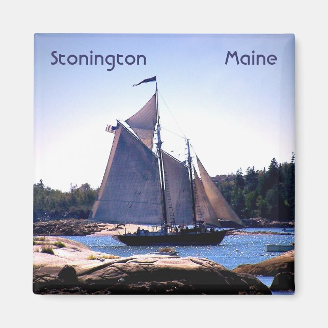 Sloop in Stonington Harbour Magnet (Front)
