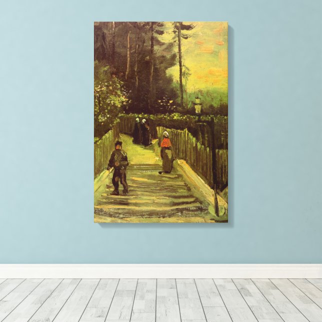 Sloping Path in Montmartre by Vincent van Gogh Canvas Print (Insitu(Wood Floor))