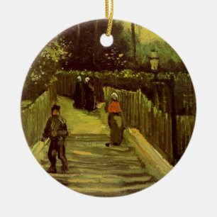 Sloping Path in Montmartre by Vincent van Gogh Ceramic Tree Decoration