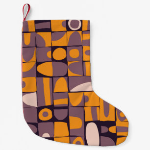 Sloppy Geometric: Vintage Shapes Pattern Small Christmas Stocking