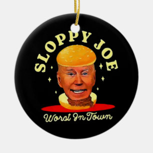 Sloppy Joe Biden Anti President  Ceramic Tree Decoration