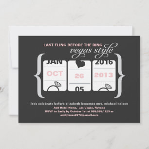 Slot Machine Bachelorette Party in Vegas Invitation