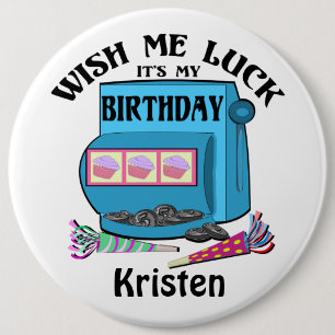 Slot Machine Birthday 6 Cm Round Badge