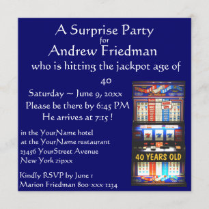 Slot Machine Birthday Party Winner Invitation