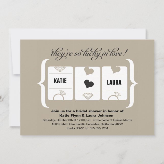Slot Machine Bridal Shower Invitation (Front)