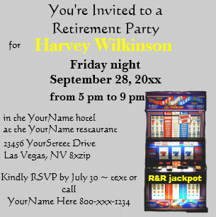 Slot Machine Retirement Flyer