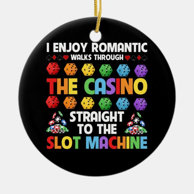 Slot Machine Gambling Casino Gambler Vegas Ceramic Tree Decoration (Front)