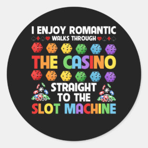 Slot Machine Gambling Casino Gambler Vegas Classic Round Sticker
