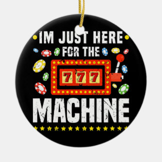Slot Machine Gambling Lover Funny Casino Ceramic Tree Decoration