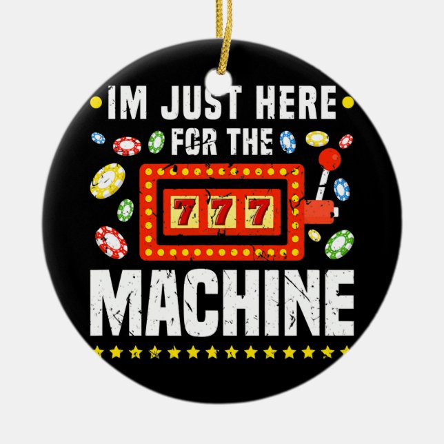 Slot Machine Gambling Lover Funny Casino  Ceramic Tree Decoration (Front)