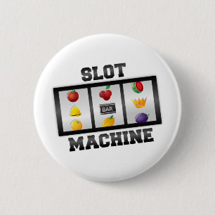 Slot Machine--Good Luck! 6 Cm Round Badge