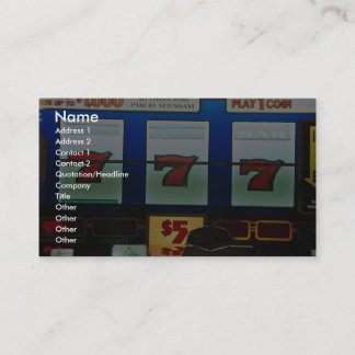 Slot machine in a casino business card