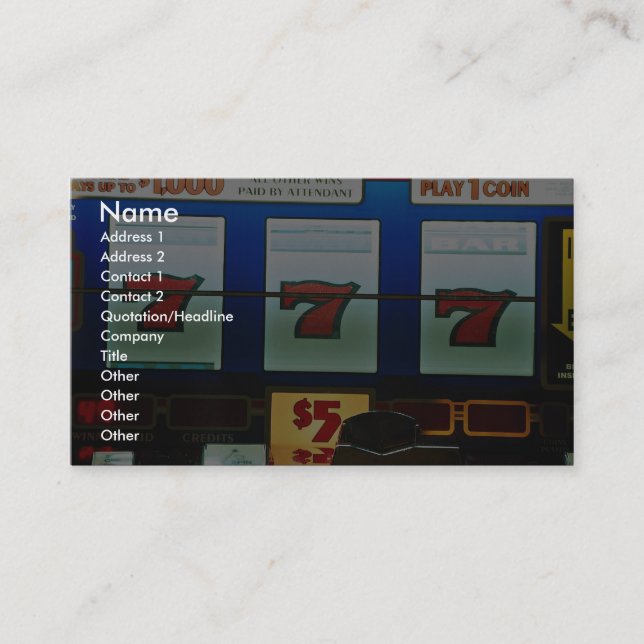 Slot machine in a casino business card (Front)