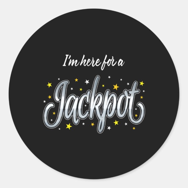 Slot Machine Jackpot Casino Gambling Classic Round Sticker (Front)