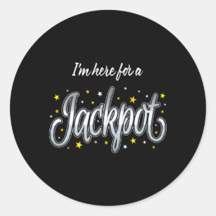 Slot Machine Jackpot Casino Gambling Classic Round Sticker