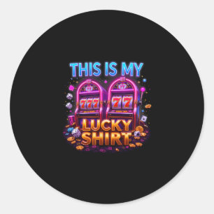 Slot Machine Lucky Casino Las Vegas Gambling Lover Classic Round Sticker