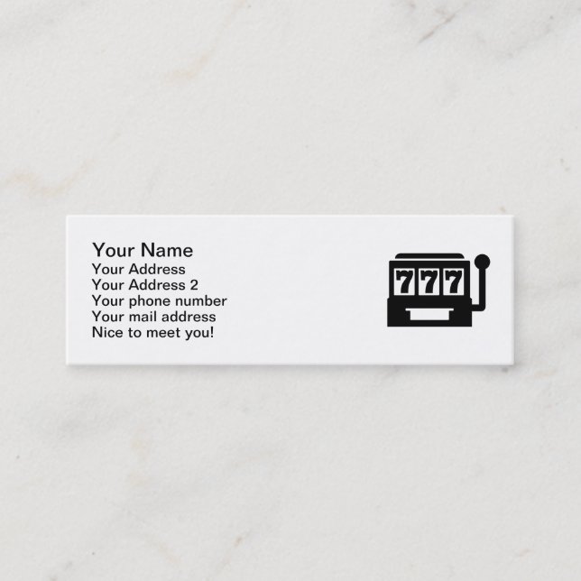 Slot machine mini business card (Front)