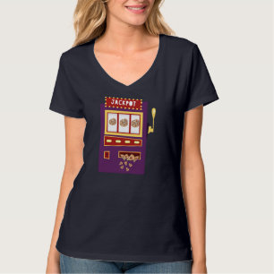 Slot Machine Pizza Jackpot Funny Gambling Pizza Fo T-Shirt