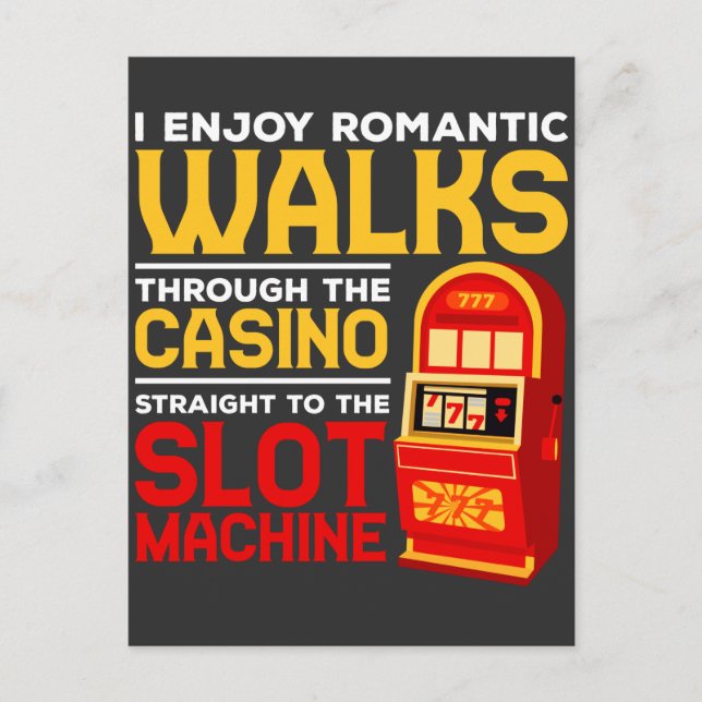 Slot Machine Player Funny Casino Gambling Humour Postcard (Front)