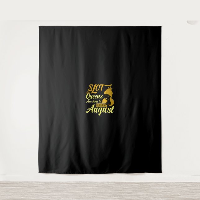 Slot Machine Queen August Birthday Tapestry (Front)