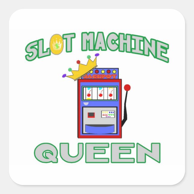 Slot Machine Queen Square Sticker (Front)
