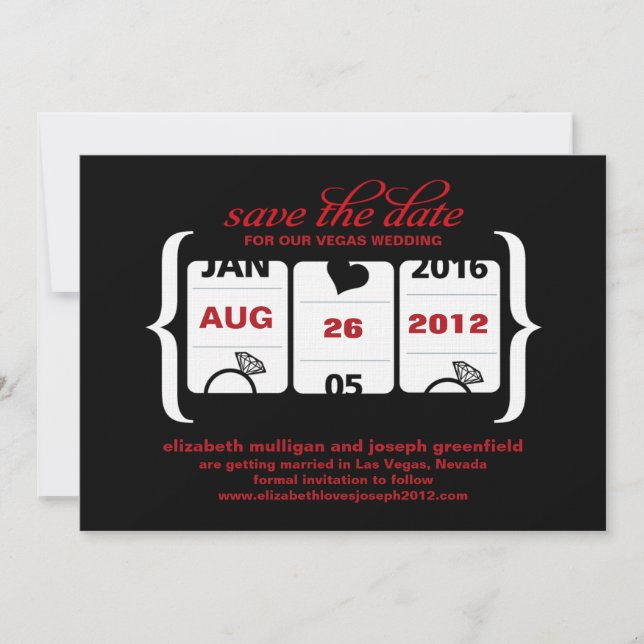 Slot Machine Save the Date - Wedding (Front)