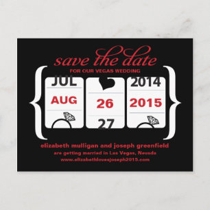 Slot Machine Save the Date - Wedding Announcement Postcard