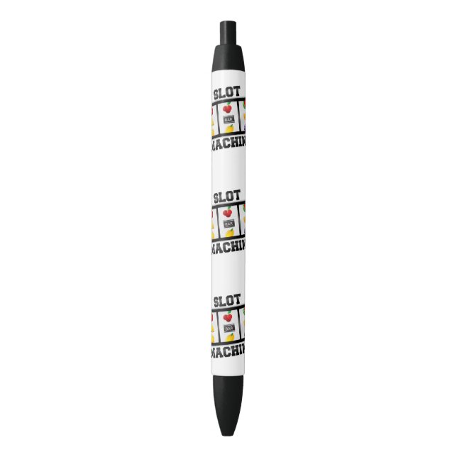 Slot Machine Tilted Icon Blue Ink Pen (Front Vertical)