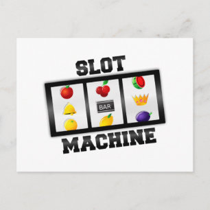 Slot Machine Tilted Icon Postcard