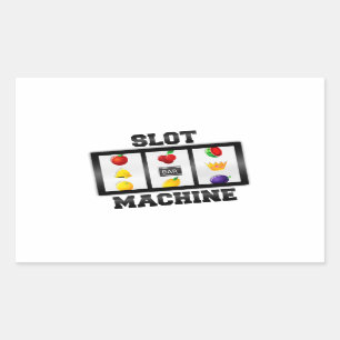 Slot Machine Tilted Icon Rectangular Sticker