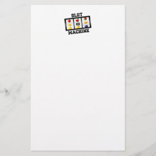 Slot Machine Tilted Icon Stationery