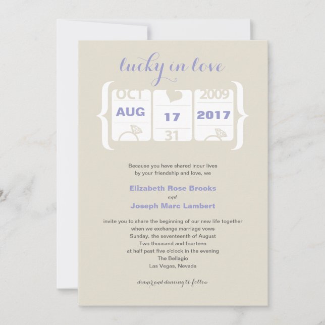 Slot Machine Wedding Invitation (Front)