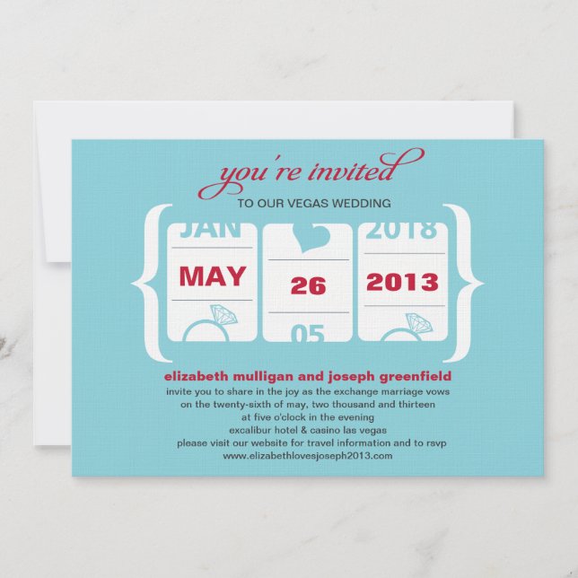Slot Machine Wedding Invitation (Front)