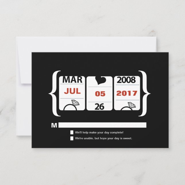 Slot Machine Wedding RSVP (Front)