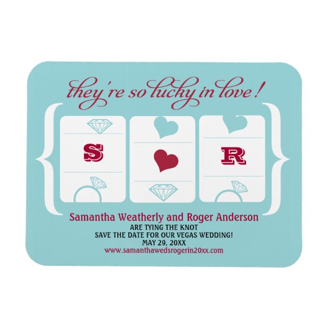 Slot Machine Wedding Save the Date Magnet (Horizontal)