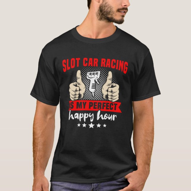 Slot Racing Race Controller Slot Car T-Shirt (Front)