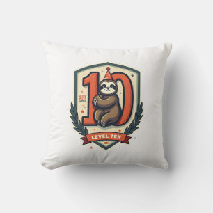Sloth 10th Birthday Vintage Sunset Shirt 2 Cushion