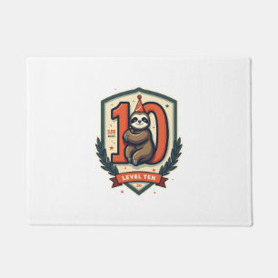 Sloth 10th Birthday Vintage Sunset Shirt 2 Doormat