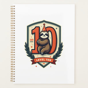 Sloth 10th Birthday Vintage Sunset Shirt 2 Planner