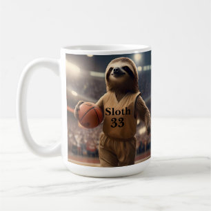 Sloth 33 Basketball Player, Coffee Mug