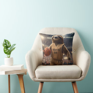 Sloth 33 Basketball Player, Cushion
