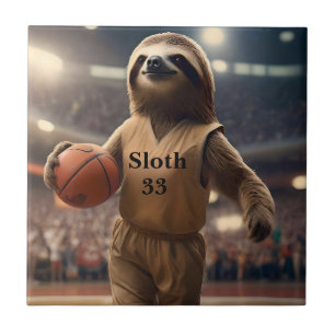 Sloth 33 Basketball Player, Tile