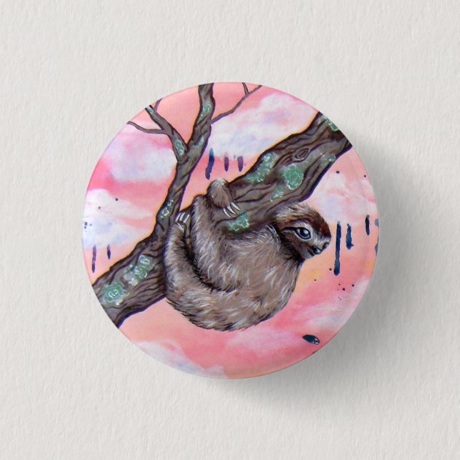 Sloth 3 Cm Round Badge (Front)