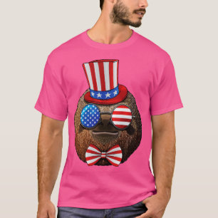Sloth 4th of July American Sloth USA Uncle Sam Hat T-Shirt